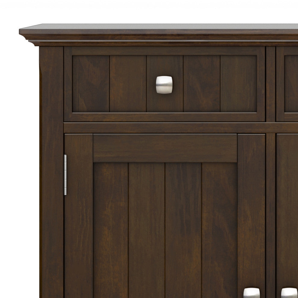 Acadian SOLID WOOD Wide Entryway Storage Cabinet, Brown
