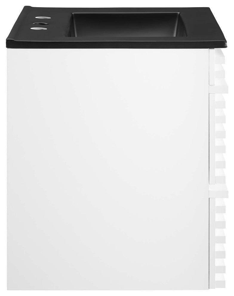 Render 24" Wall-Mount Bathroom Vanity, White Black