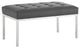 Loft Tufted Medium Upholstered Faux Leather Bench Silver Gray