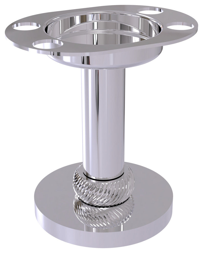 Vanity Top Tumbler and Toothbrush Holder, Polished Chrome