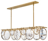 Nala LED Linear Chandelier, Heritage Brass