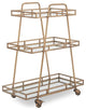 Adore Decor Addison Bar Cart Antique Gold