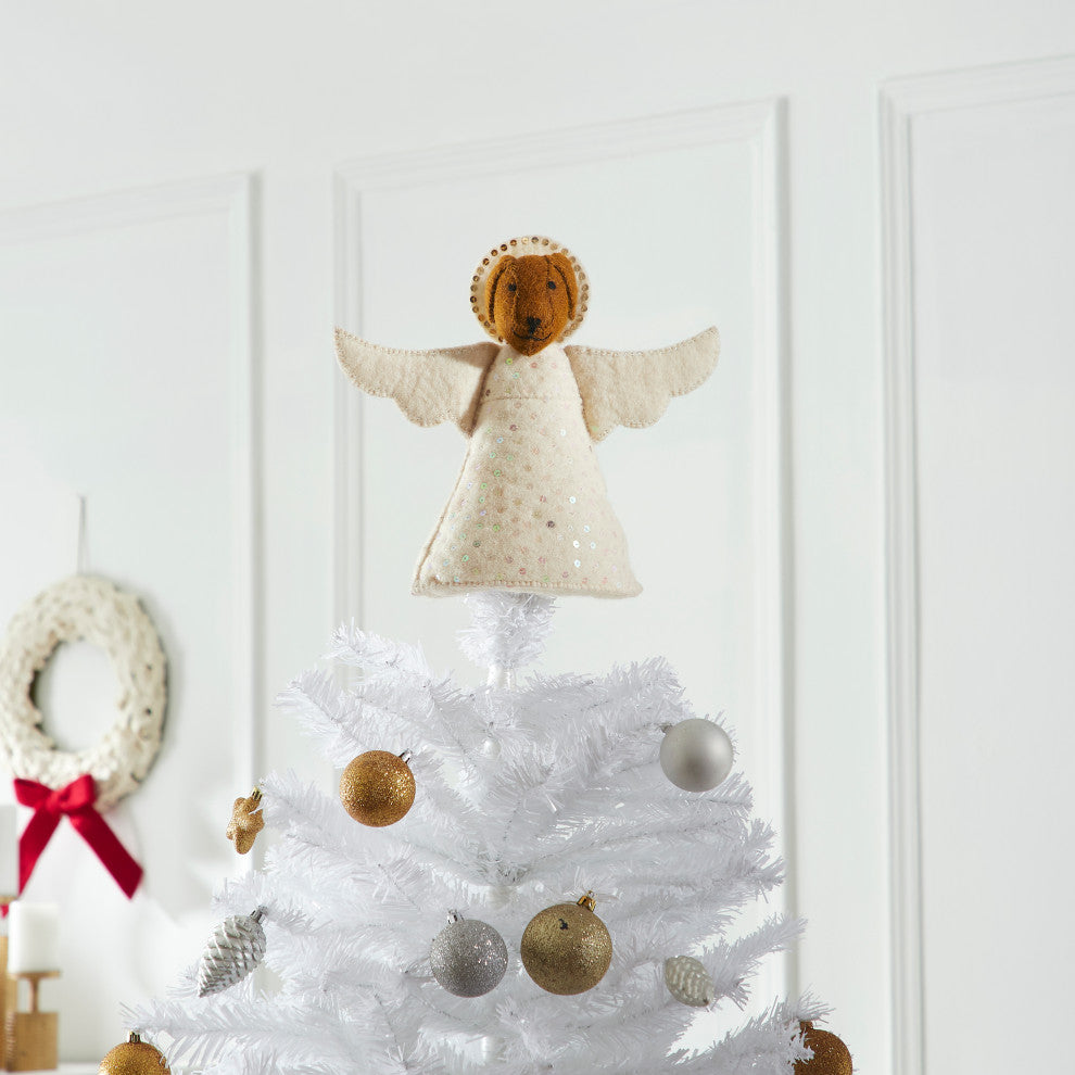 Brown Angel Christmas Tree Topper