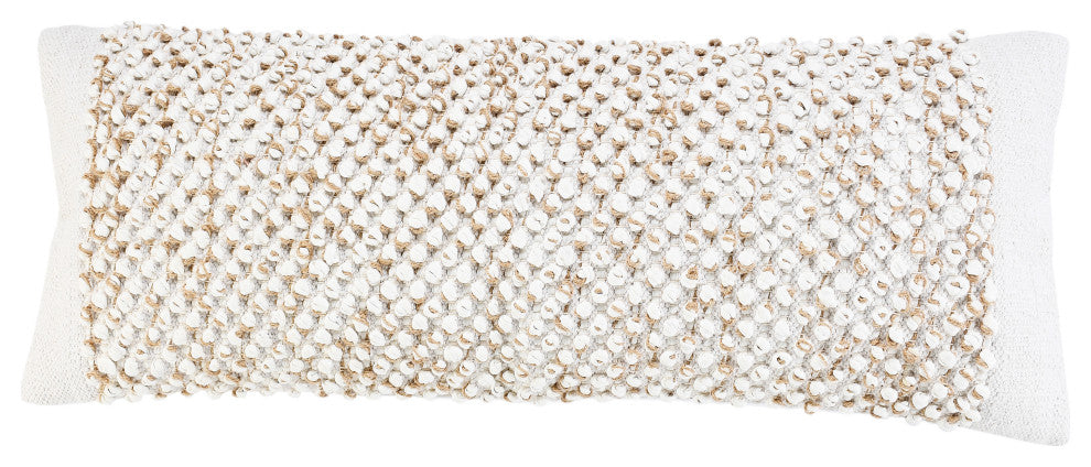 Bohemian Farmhouse Textured Knot Lumbar Throw Pillow, 14" x 36"
