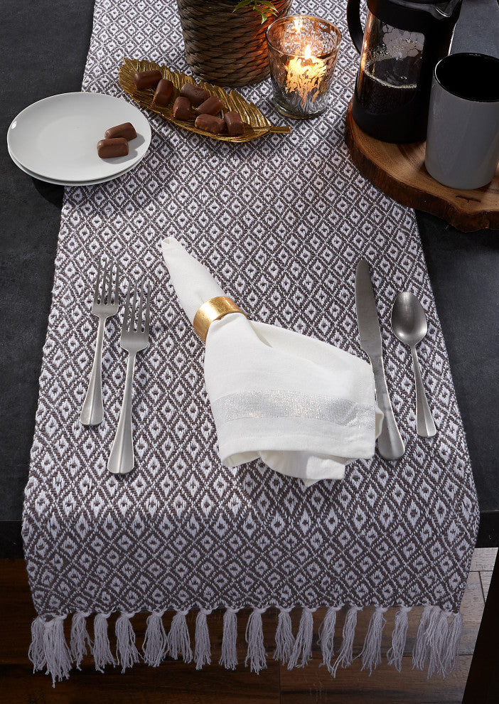DII Gray Mini Diamond Table Runner