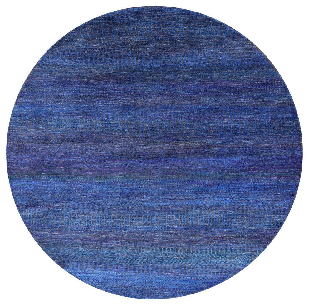 6' Round Wool and Silk Handmade Super Savannah Gabbeh Rug Q6116