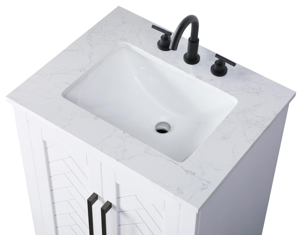 Home Living 24" Single Bathroom Vanity, White