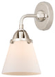 Small Cone Sconce, Polished Nickel, Matte White, Matte White