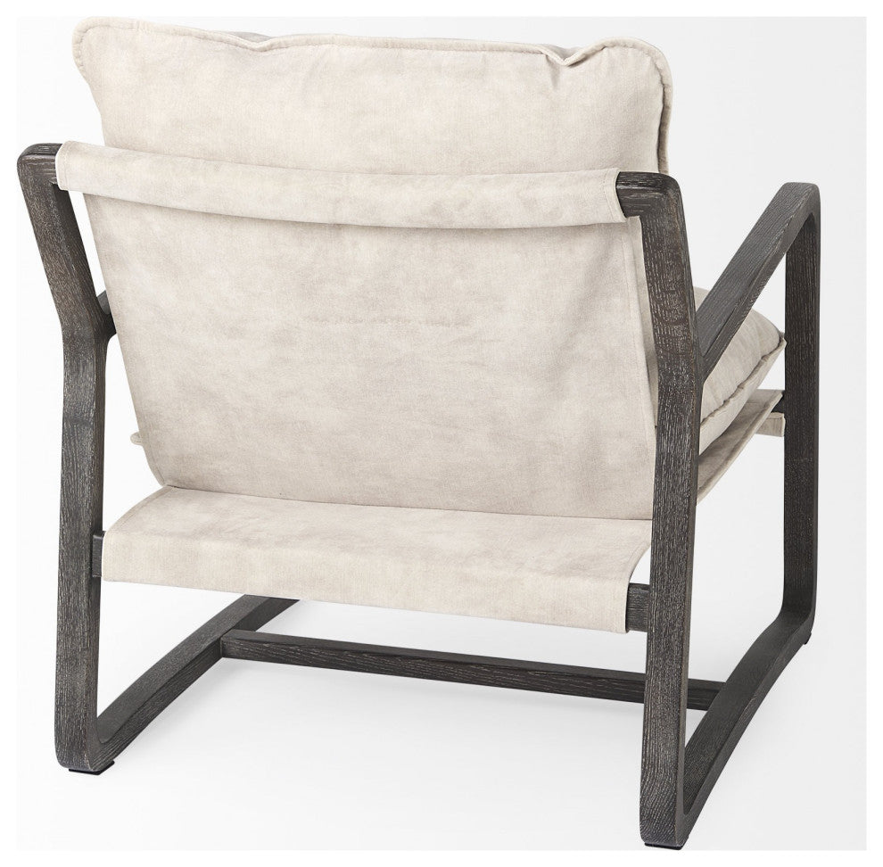 Modern Rustic Cozy Black and Cream Accent Chair