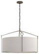 Bow Large Pendant, Dark Smoke Finish, Flax Shade