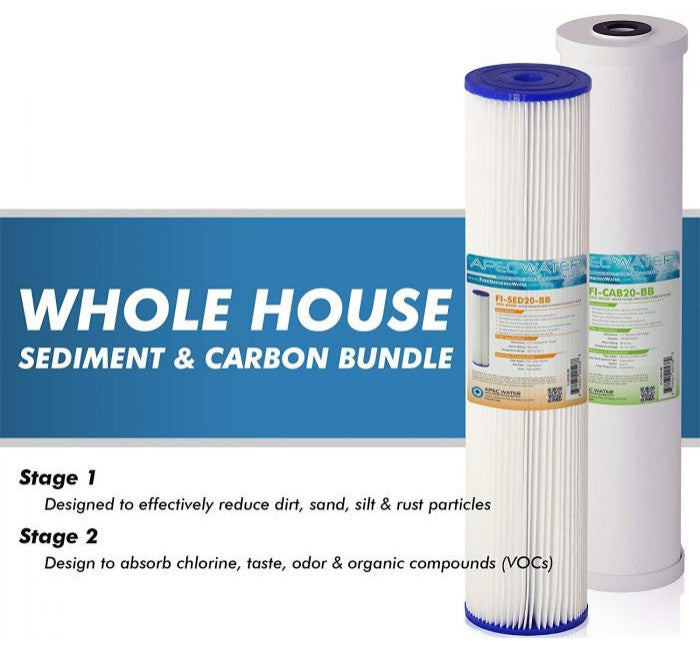 APEC 20" BB Whole House Multi Purpose Sediment and Carbon Water Filter System