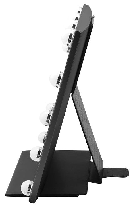 Lumiere Touch Pad Pro LED Makeup Mirror, Black, Hollywood Bulbs