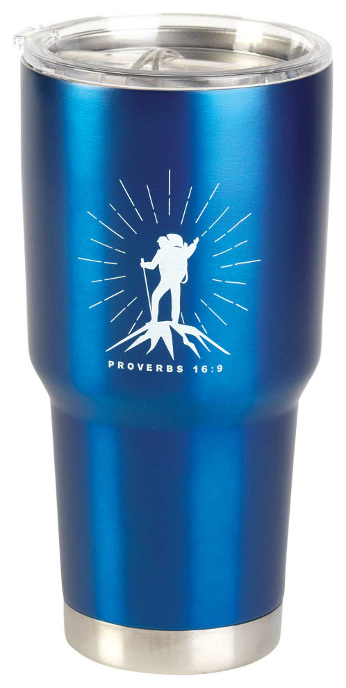 A Man's Heart Plans Tumbler, Blue, 30 Oz