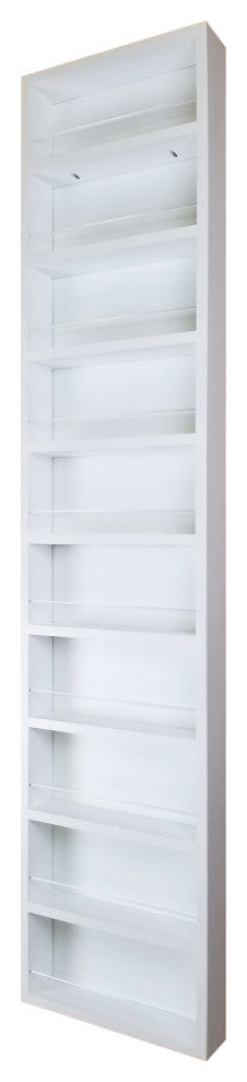 Citrus On the Wall Spice Rack 69"h x 14"w x 3.5"d, White Enamel