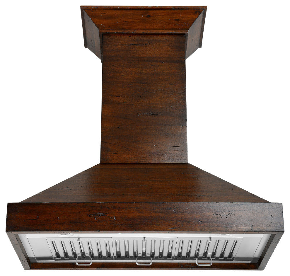 ZLINE 48 in. Wooden Wall Mount Range Hood, Walnut Includes Motor, KBRR-48