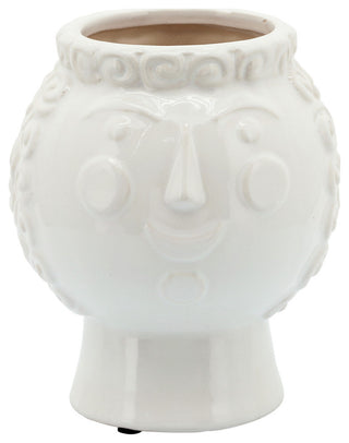6" Grandma Face Planter, White
