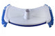 14" Blue and White Deluxe Cast Iron Weighted Vacuum Head With Side Brushes