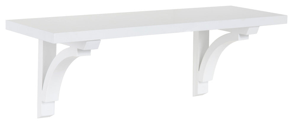 Corblynd Traditional Wood Wall Shelf, White, 36