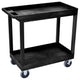 Luxor HD High Capacity 2 Tub Shelves Cart, Black