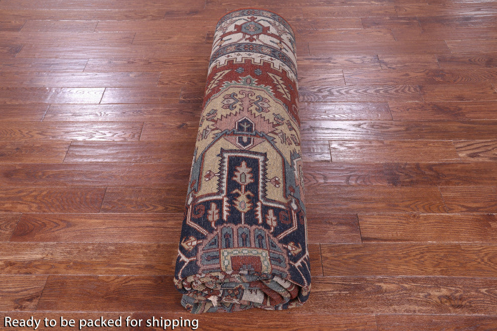 9' 0" X 12' 0" Heriz Serapi Hand-Knotted Wool Rug - Q16005