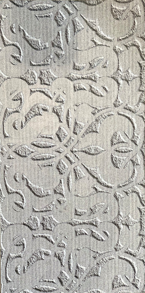Floral 12'' x 24'' Ceramic Tile for Wall in Grey
