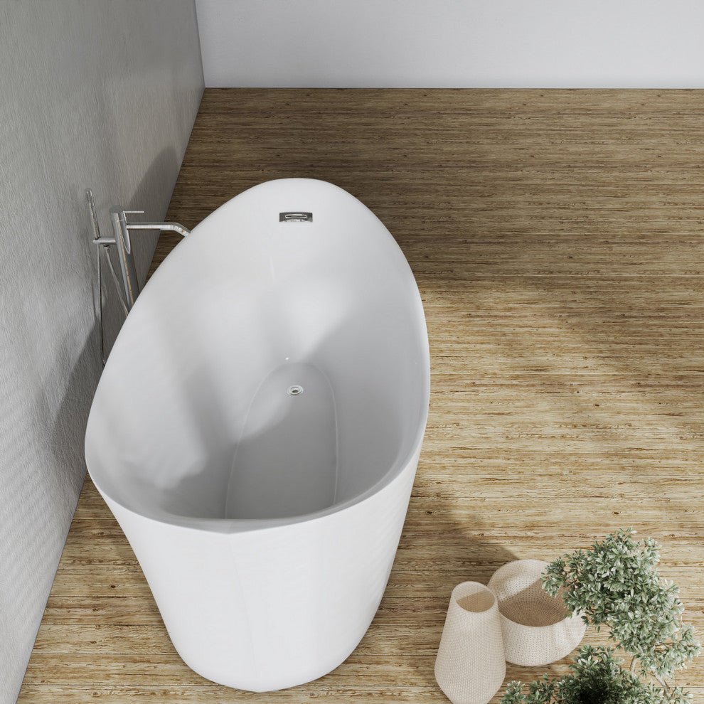 Loja 67" x 33" Soaking Bathtub, White Finish