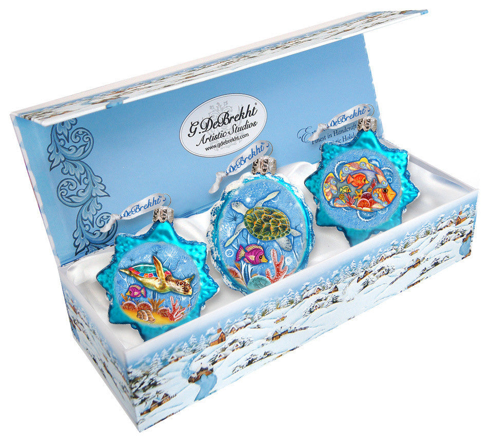 Under The Sea, Set of 3 Ornaments