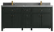 Sonoma 72 Double Sink Reeded Bath Vanity in Dark Forest Green 2" Piatra Gray