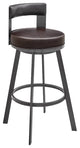 Flynn Swivel Counter or Bar Stool in Faux Leather and Metal