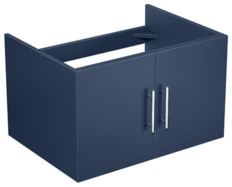 Geneva 30" Single Vanity, No Top and 30" LED Mirror, Navy Blue