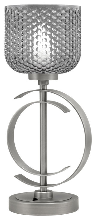 1-Light Table Lamp, Graphite Finish, 6" Smoke Textured Glass