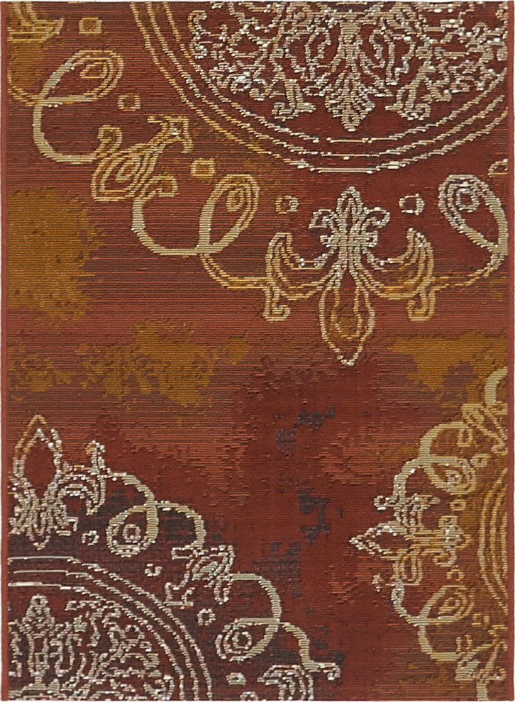 Unique Loom Rust Red Trio Outdoor 2'' 2 x 3'' 0 Area Rug