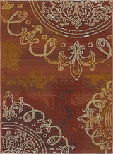 Unique Loom Rust Red Trio Outdoor 2' 2 x 3' 0 Area Rug