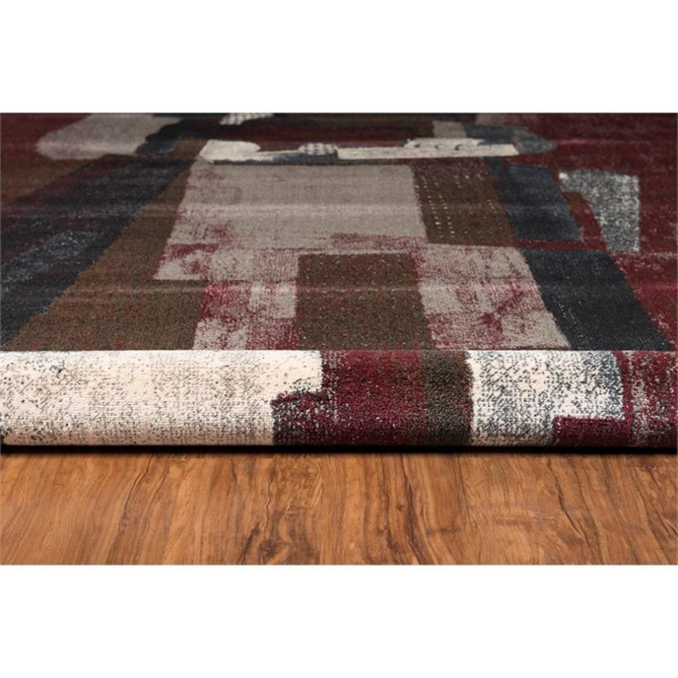 Linon Masters Museum Power Loomed Polypropylene 5'x7'6" Rug in Black