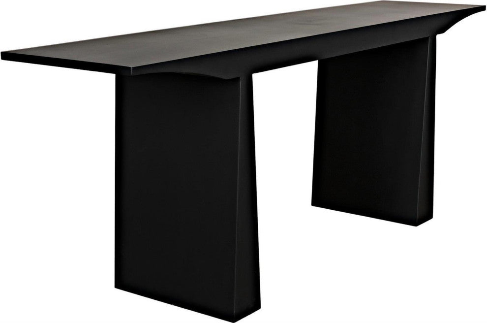 Industrial Matte Black Console Table