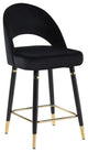 Benzara BM286329 Set of 2 Counter Stools, Bucket Seat, Dipped Legs, Black