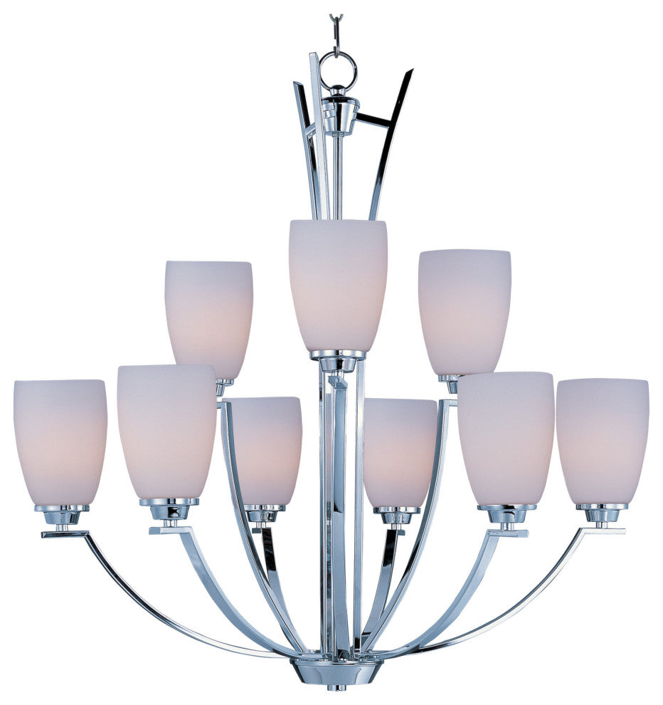 Maxim 20026 Rocco 32"W 9 Light Chandelier - Polished Chrome