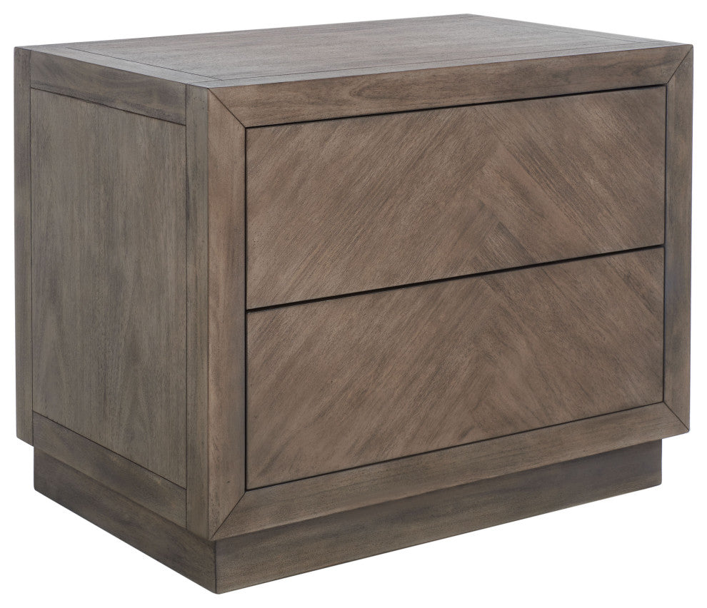 Safavieh Couture Steve 2 Drawer Wood Nightstand, Light Brown