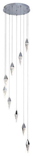 Elegant Lighting Stiletto Collection Pendant, Royal Cut Crystals, Chrome
