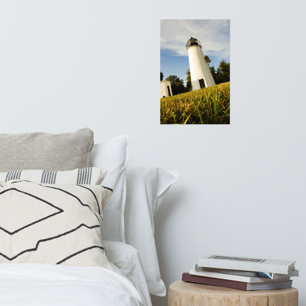 Turkey Point Lighthouse Landscape Photo Unframed Wall Art Print, 12" X 18"