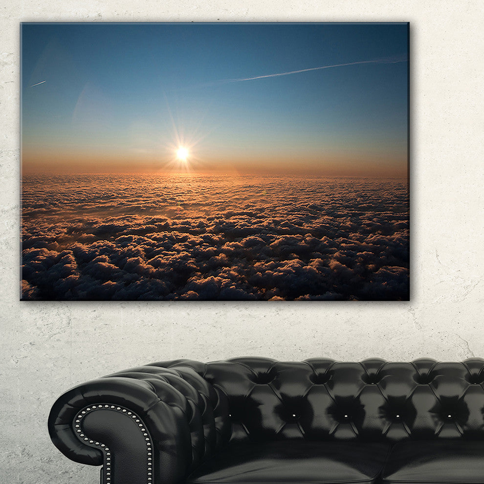 "Sunset Above The Dark Clouds" Oversized Beach Canvas Artwork, 40"x20"