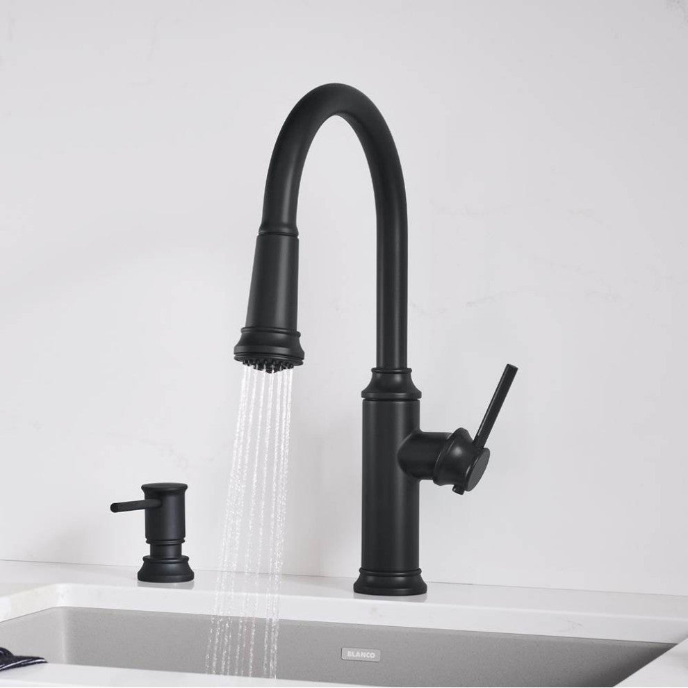 Blanco Empressa Pull-Down Kitchen Faucet, Matte Black