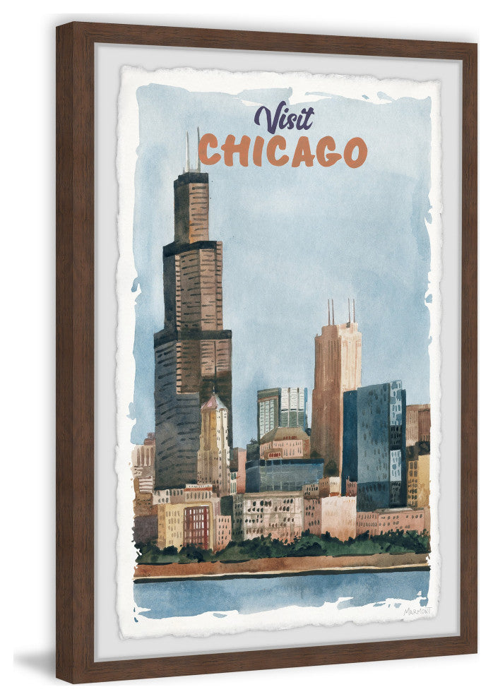 "Ultimate Chicago Skyline" Framed Painting Print, 12x18