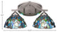 Zilo 2 Light Bath Bar, Graphite Finish, 7" Blue Mosaic Tiffany Glass