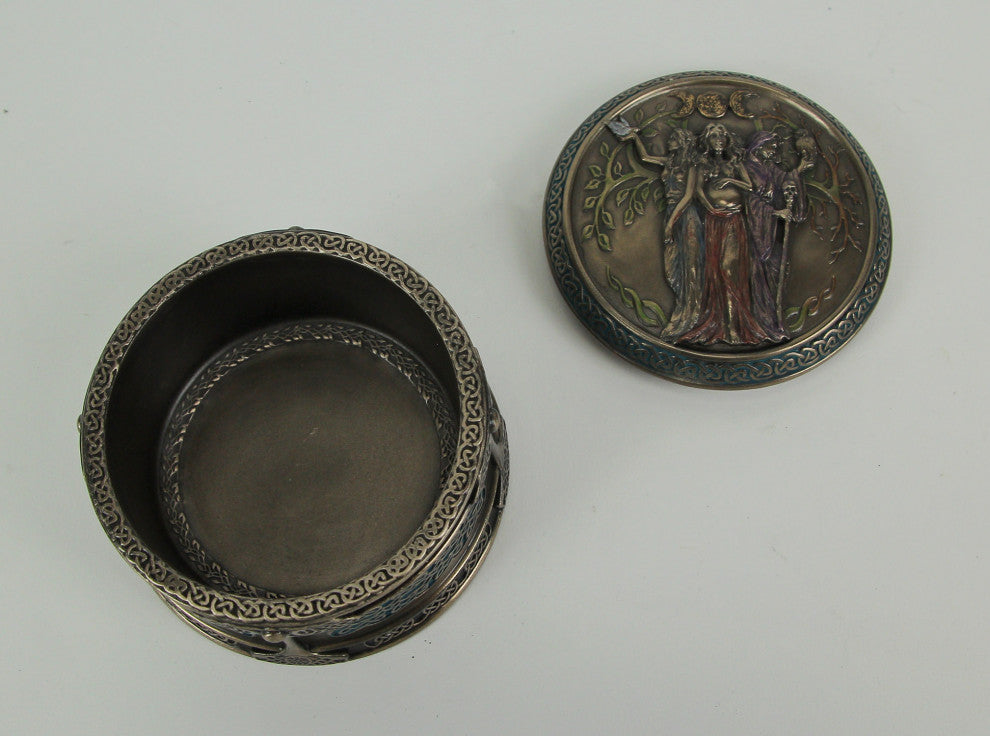 Celtic Triple Goddess Maiden Mother Crone Trinket Box