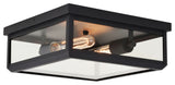 Vaxcel Lighting T0611 Kinzie 2 Light 12"W Outdoor Flush Mount - Textured Black