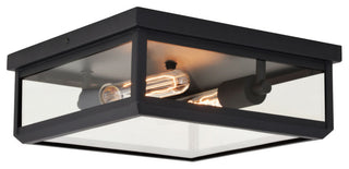 Vaxcel Lighting T0611 Kinzie 2 Light 12"W Outdoor Flush Mount - Textured Black