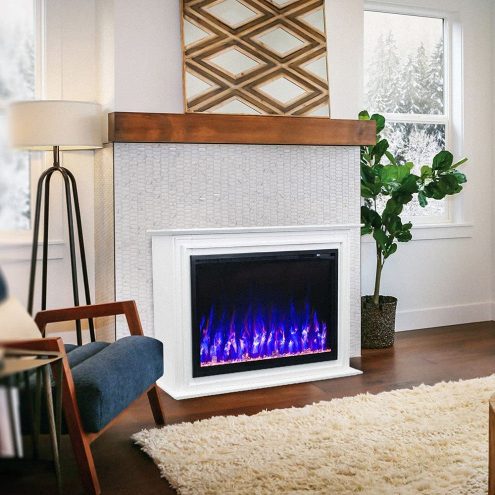 Touchstone Forte Elite 40" Electric Fireplace With White Mantel