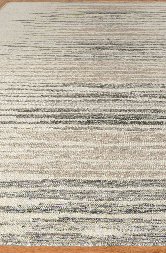 Scandinavian Handmade Hand Loomed Wool Ivory/Blue/Gray Area Rug, 14'x18'