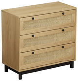 Gewnee 3-Drawers Storage Cabinet Rope Woven Drawer